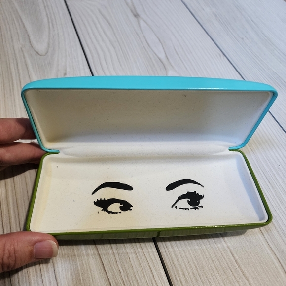 Kate Spade Turquoise Blue and Green Eyeglass Hard Case - Picture 6 of 7